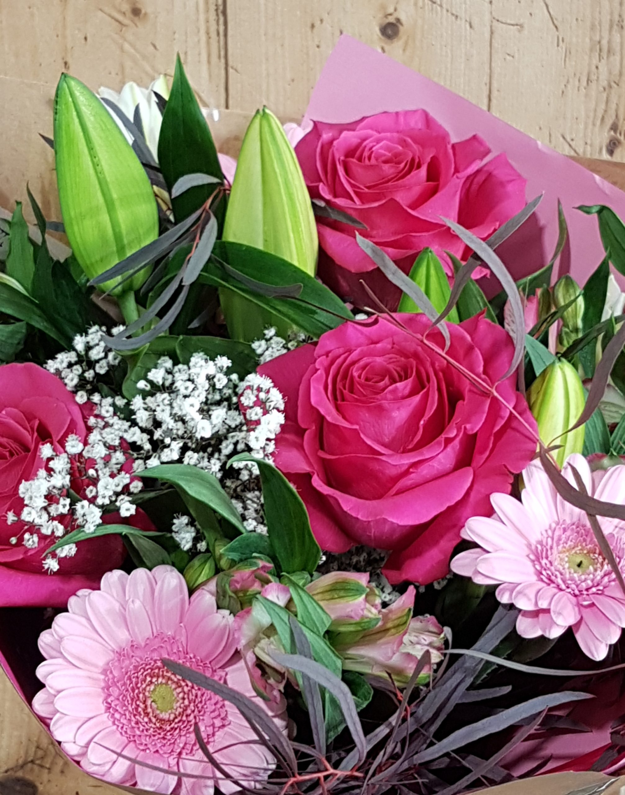 Bouquet champêtre rose et blanc – Jardin d'Alice